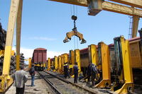 Axle-swoping railway station in Iran